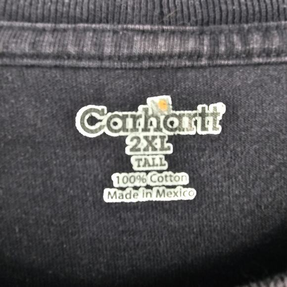 Carhartt Men's Work Short Sleeve T Shirt Black Size 2XL Tall 3023 - Picture 3 of 6